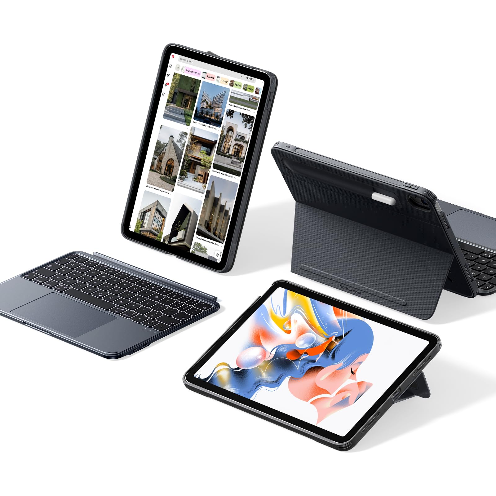 Amazon.com: ESR for iPad Air 11 Inch Case with Keyboard M4/M3/M2